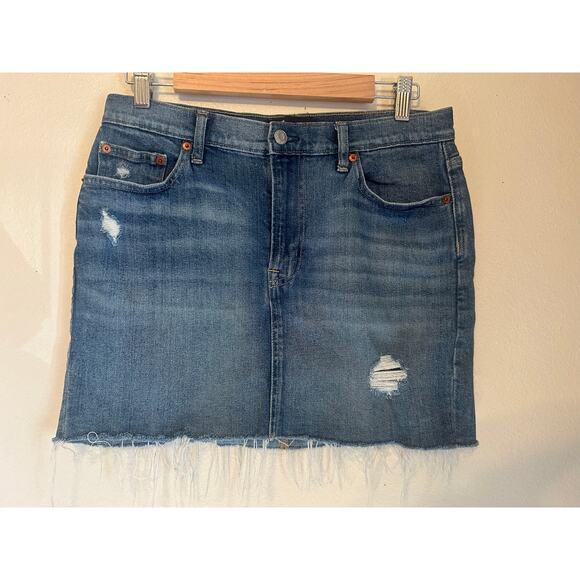 Gap 5 Pocket Denim medium wash mini skirt 2019 women's size 8 - Picture 1 of 7